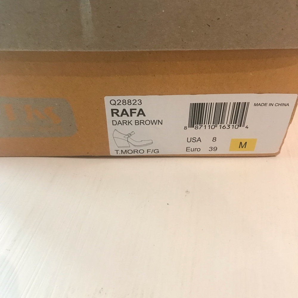 Korks women brown leather wedge heel NWB size 8 - Picture 8 of 8